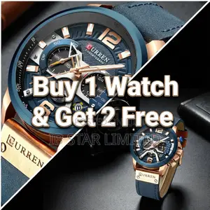Zero Cost Bonus: Buy Your Favorite Curren Men's Watch Get 2 for Free