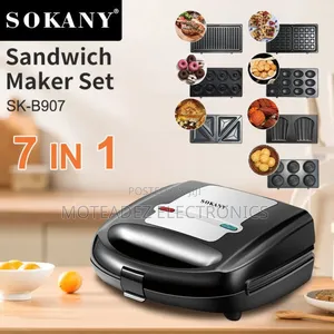 Sokany 7in1 Sandwich/Grill/Toaster/Waffle Maker Machine 750w