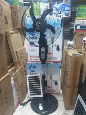 Solar Rechargeable Fan 16" Inches With Bluetooth Speaker + Remote