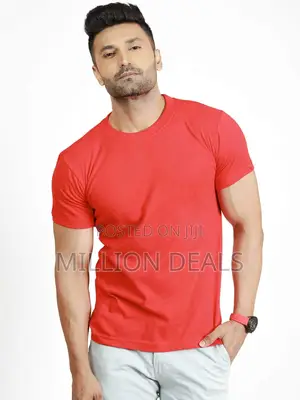 Custom Fit Men's Round Neck T-Shirt Red