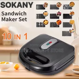 10in1 Sokany Multifunctional Stainless Steel Nonstick Waffle Maker