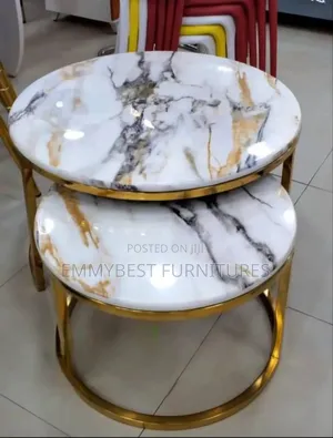 Marble Top Center Table Set,  2 In 1.