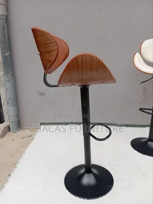 Luxury Adjustable Swivel Bar Stools - Premium Wood Leather