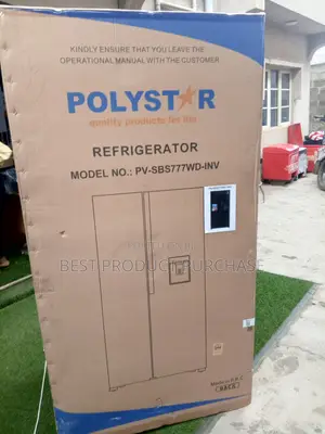 Polyster Side by Side Fridge With Inverter Motor