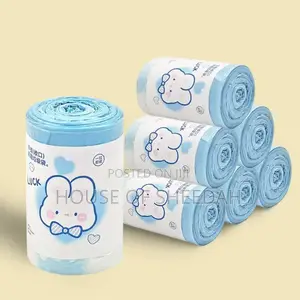 70pcs Cute Cartoon Rabbit-printed Drawstring Trash Bags.