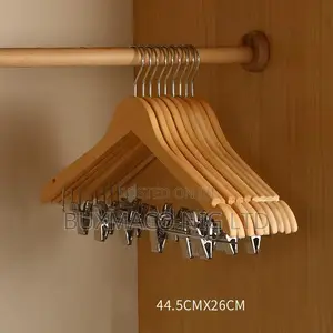 Set Of 10pcs Wooden Hanger With Clip