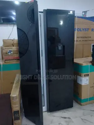 Black Hisense Side-by-Side Fridge With Inverter Technology