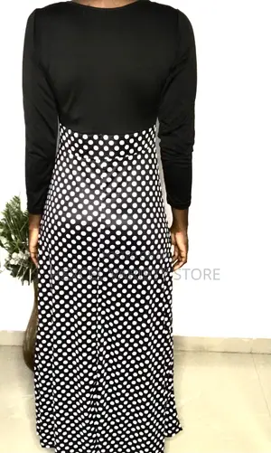 Elegant Black and White Polka Dot Dress Sale