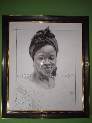 Pencil Drawing Portrait Size 15x20 Inch Frame