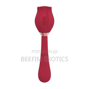 Rose Vibrator With Handle Rose Sucker Clitoral With Magic Wand Handle