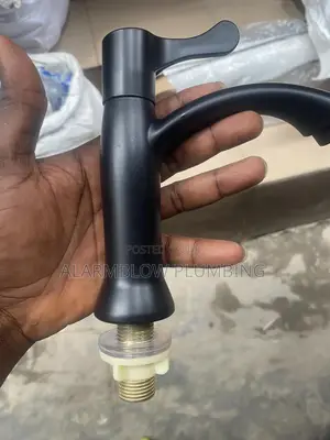 This Is a Black Single-Handle Basin Tap.