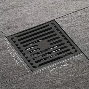 10cm Matt Black Steel Floor Drain