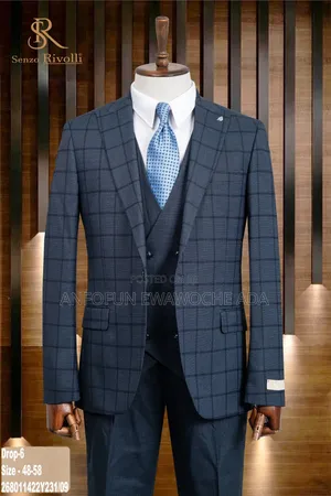 Senzo Rivolli Classic Checkered 3-Piece Men’S Suit
