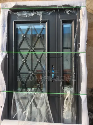 4ft by 7ft French Glass Door Gray Colour