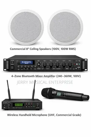 30w Ceiling Speakers/4zone Amplifier And Wireless Microphone