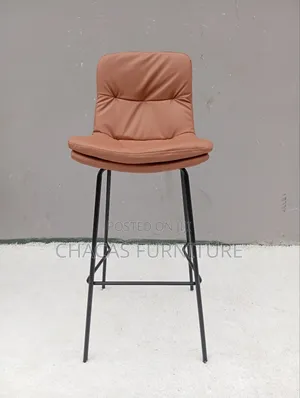 Premium Leather Bar Stools - Padded High Back Kitchen Island Chairs