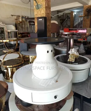 Round Wooden Top Center Table 2in1 Set