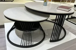 2in1 Marble Black White Center Table