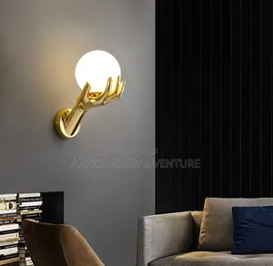 Classic Hand Holding Led Wall Light Gold Body