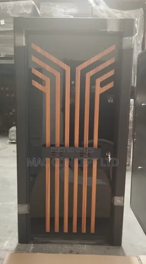 Black With Brown Design Turkish Door