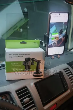 Universal One-button Pop-up Suction Cup Phone Holder For A Car