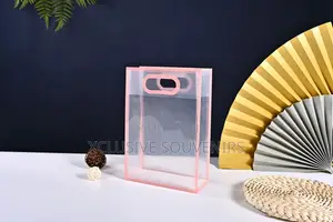 12pcs Waterproof Frosted Plastic Clear Stand-up Shopping Bag