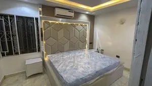 Contemporary Luxury Bed Frame With Geometric Headboard