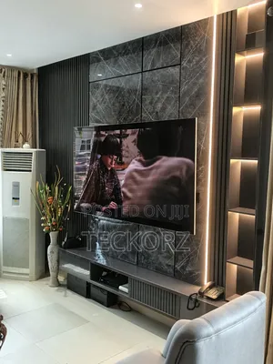 Tv Wall Console Unit With Acoustic Fluted Panels