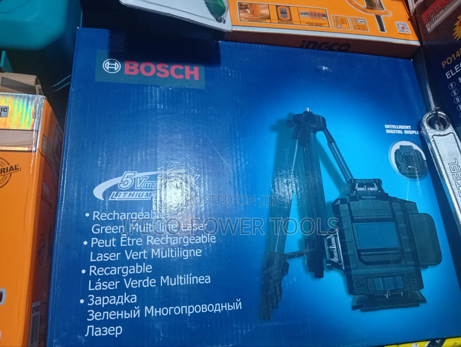 Bosch Rechargeable Green Multi-Line Laser Level.