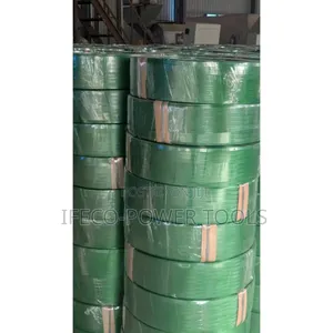 Rolls of Green, Embossed Pet Strapping Heavy-Duty Plastic Strapping