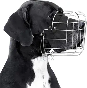 Dog Muzzle Adjustable Durable Metal Wire Basket for Large Dogs