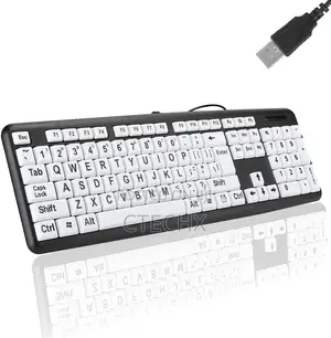 Usb Wired Low Vision Keyboard With Large Print Keys