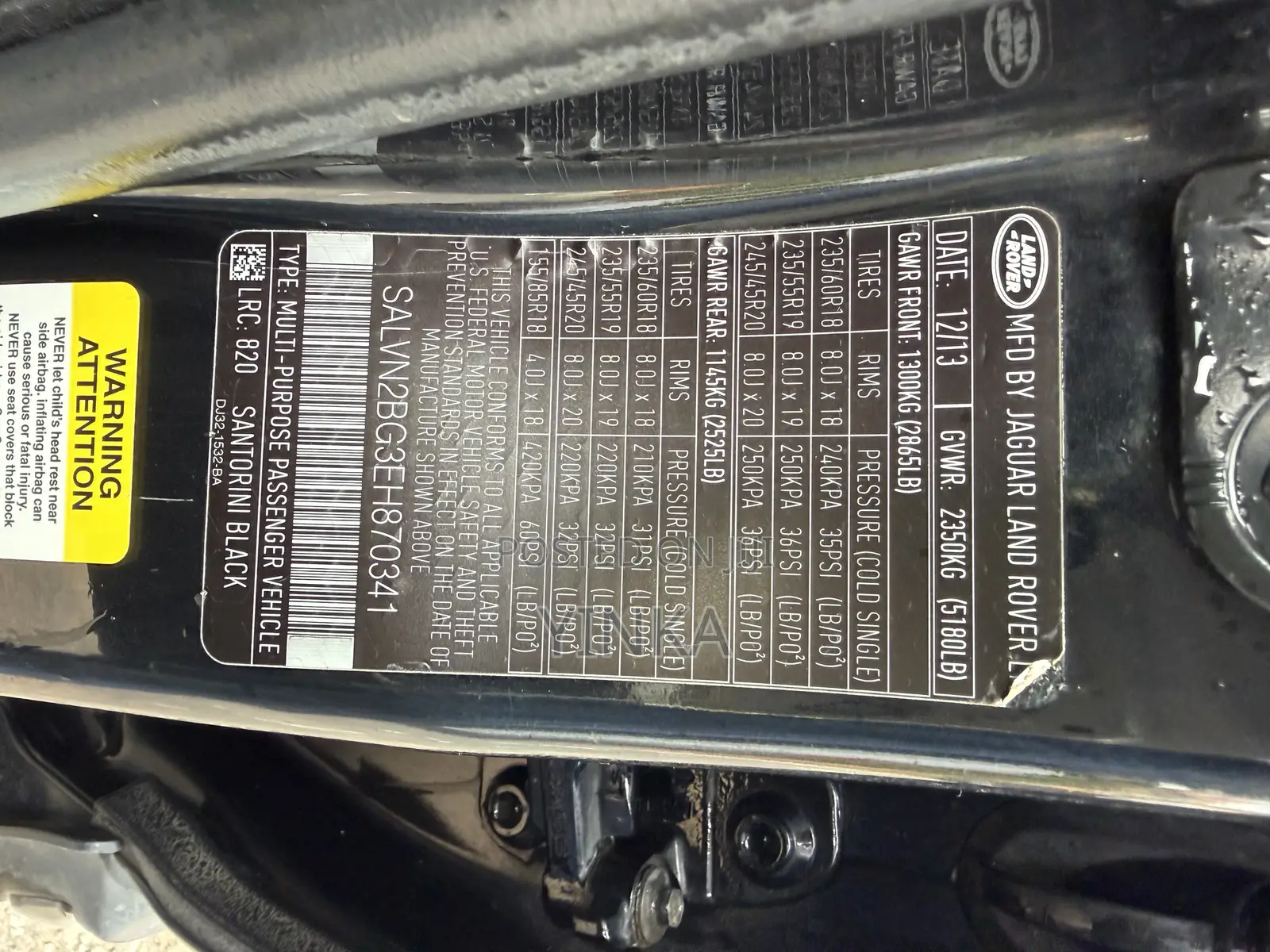Land Rover Range Rover Evoque 2014 Black