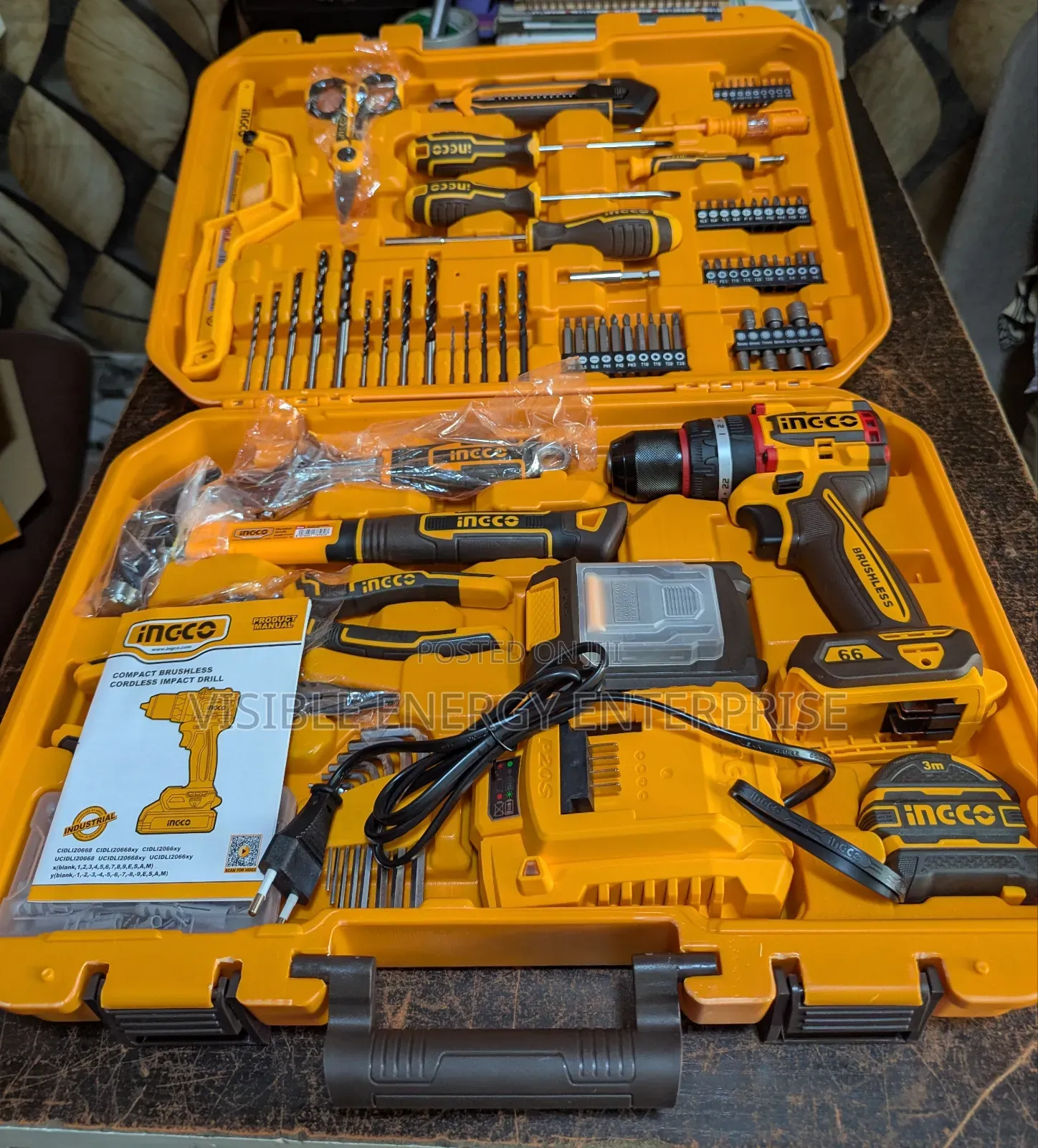 Ingco 165pcs/Set 20v Cordless Tools Set