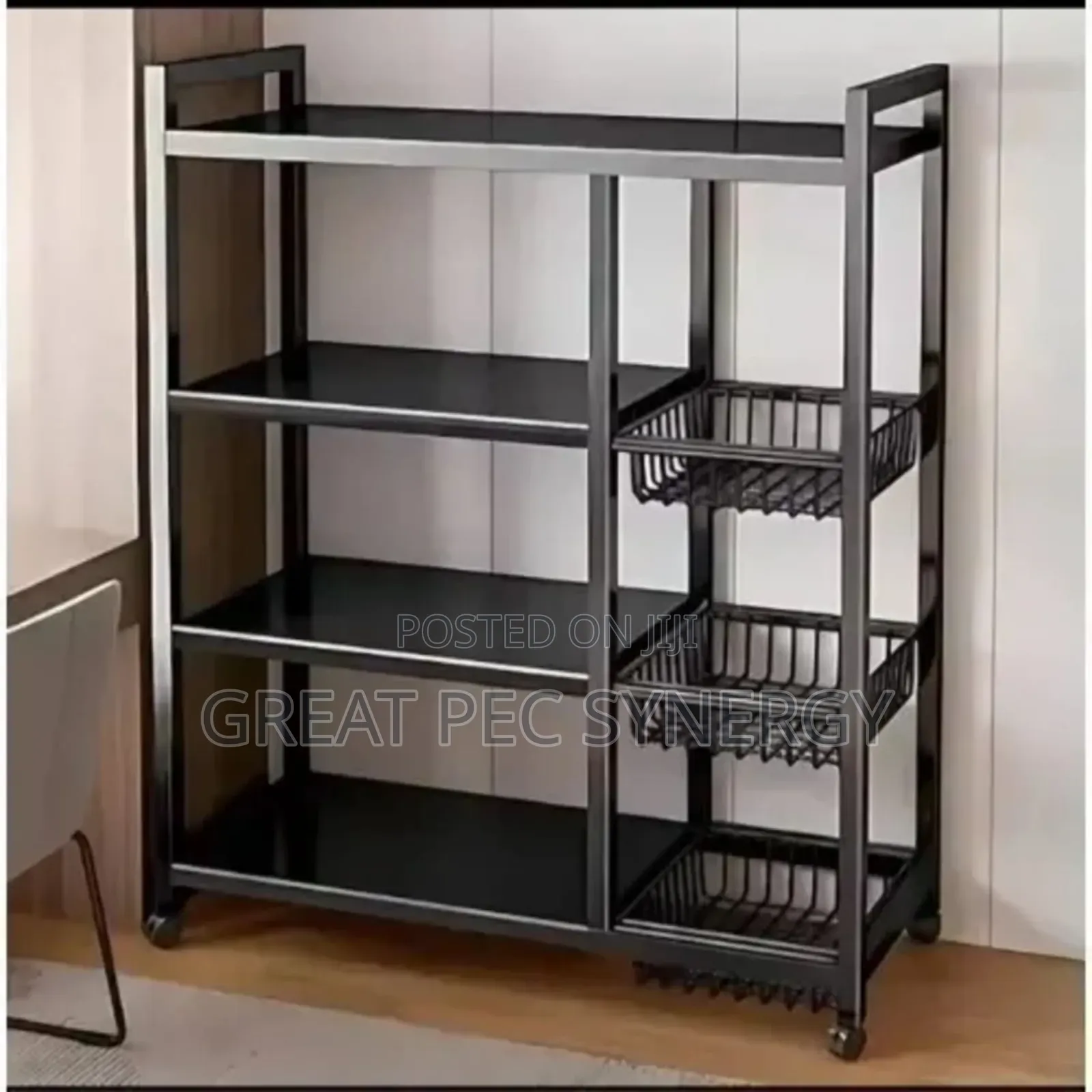 Standing Kitchen Rack With 3 Baskets