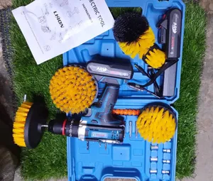 Cordless Electric Drill & Multi-purpose Drill Brush Attachment