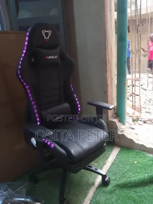 Furgle Gaming Chair With Light Full Black Color