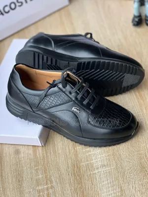 Lacoste One Toned Stylish Lace Up Leather Shoe