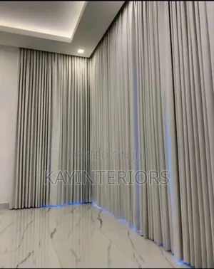Light Gray Turkish Curtains With Accessories