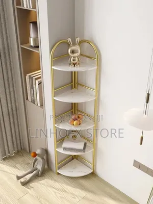 65 Layer Open Conner Shelf With Gold Iron Frame