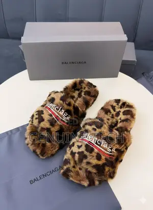 Fluffy Balenciaga Slides