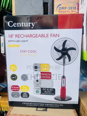Century 18" Rechargeable Fan With Led Light