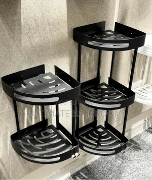 3 In 1 Black Corner Storage Shelf