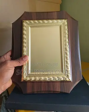 Wooden Plaque With a Designed Plate