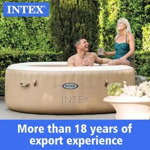 Intex 28426 Purespa Bubbel Massage Set 4-Persoons, 196x 71 Round Beige