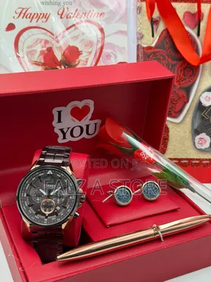 Curren Chain Wristwatch Masculine (Quartz Movement)Valentine Set