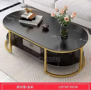 Centre Table Black and Gold Colour