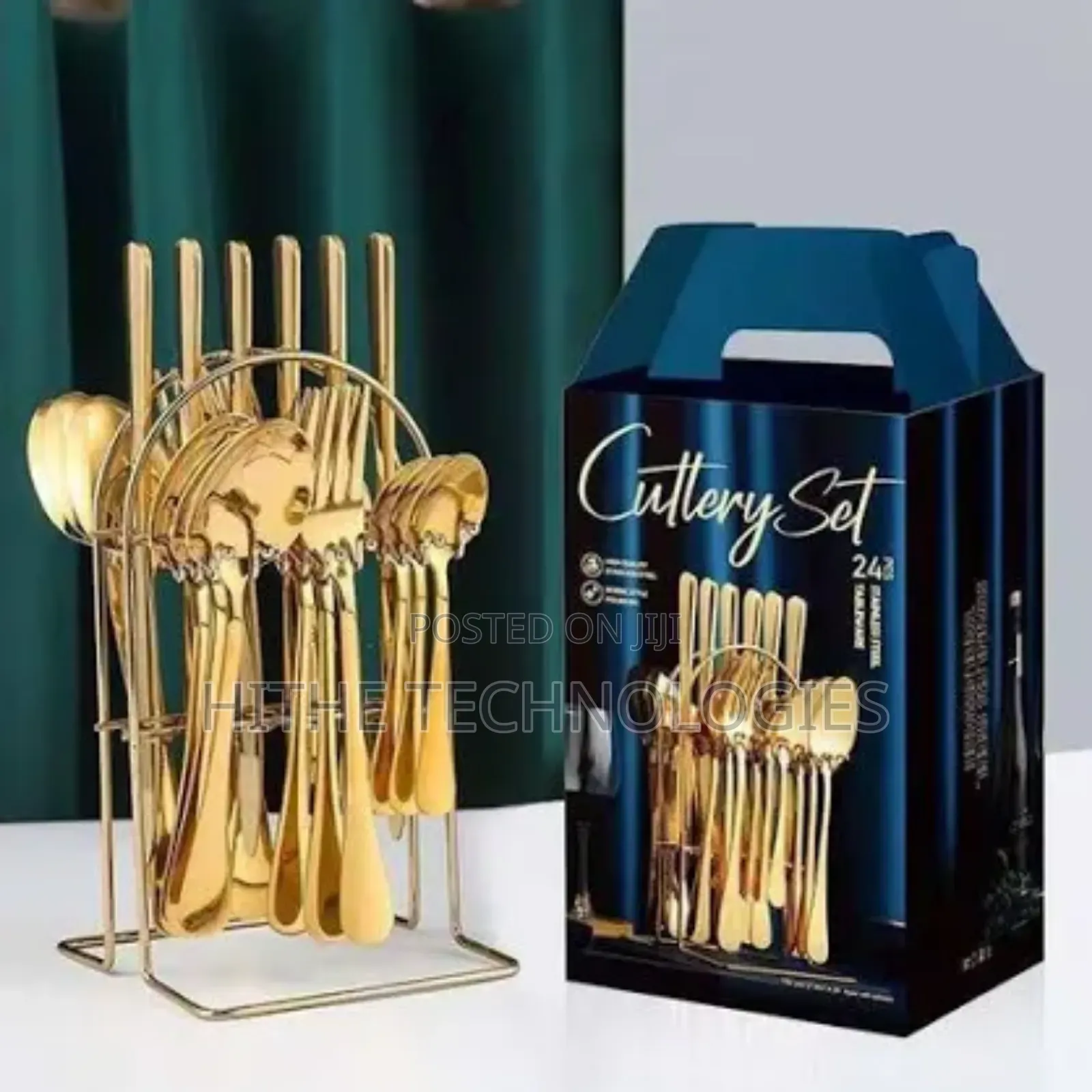 24 Pieces Gold Cutlery