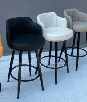 Luxury Leather Bar Stools - Swivel 4-Leg Kitchen Island Chairs