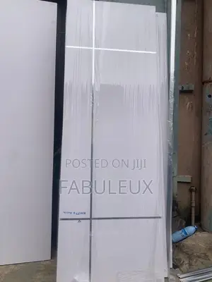 White HDF Door With Chromed Design